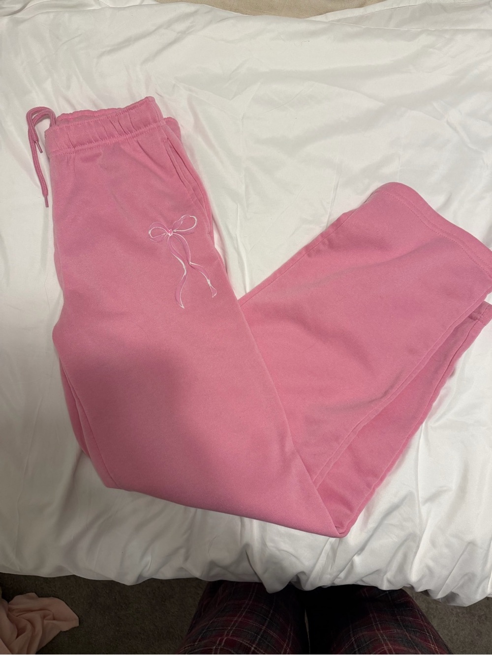 Pink Bow-Detail Cozy Sweatpants for Women